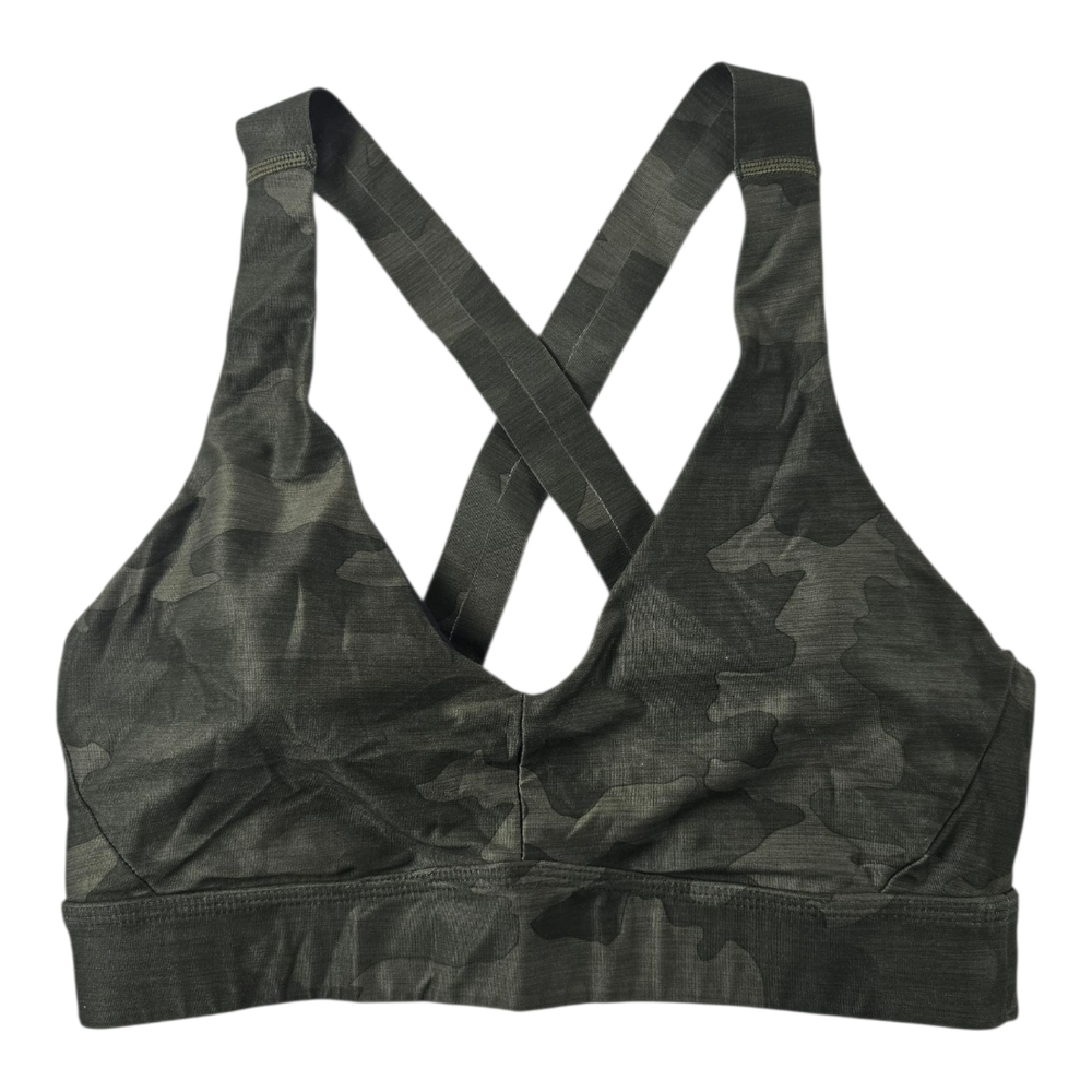 Prana Green Camo Crossback Sports Bra Sz. S